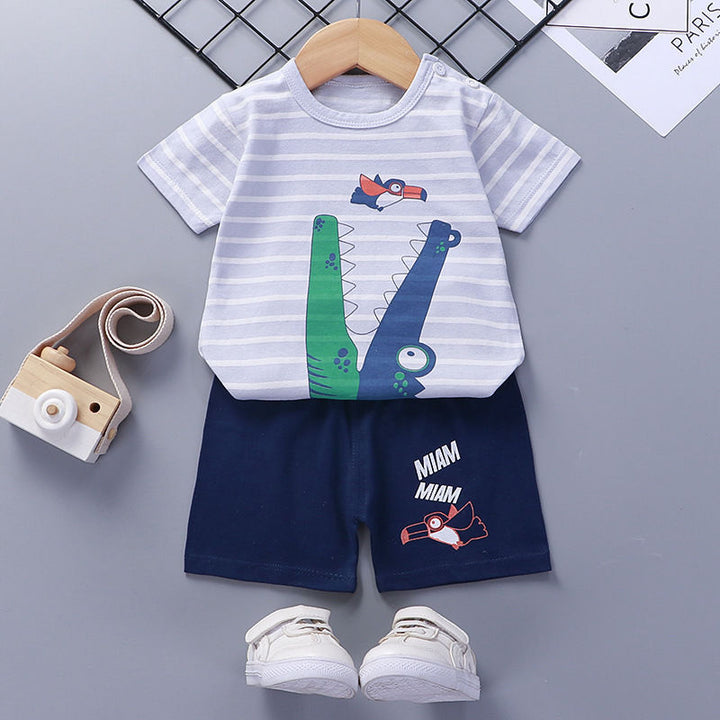 Children'S Short-Sleeved Suit Cotton Baby Summer Baby Clothes