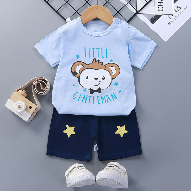 Children'S Short-Sleeved Suit Cotton Baby Summer Baby Clothes