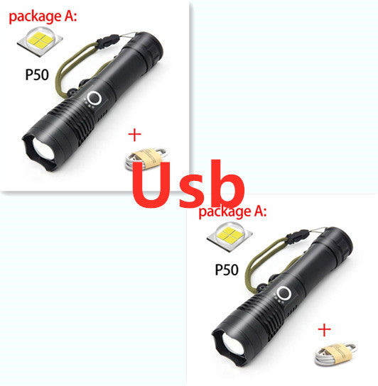 Lanternă cu Zoom P50 de încărcare USB