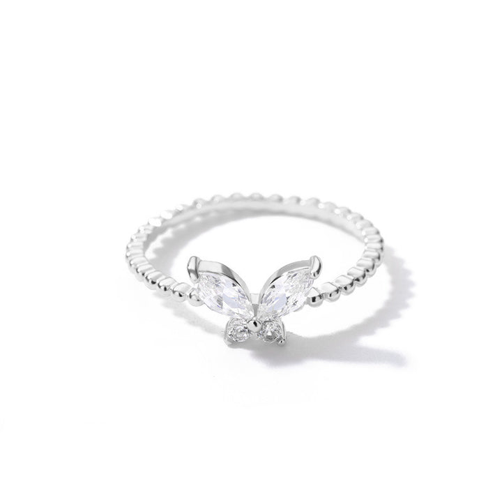 Charm Butterfly Ring For Women Crystal Zircon Rings Gold Silver