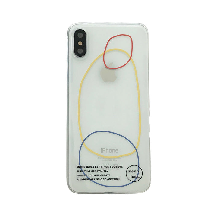 Carcasă pentru telefonul mobil transparent pentru cercuri de culoare