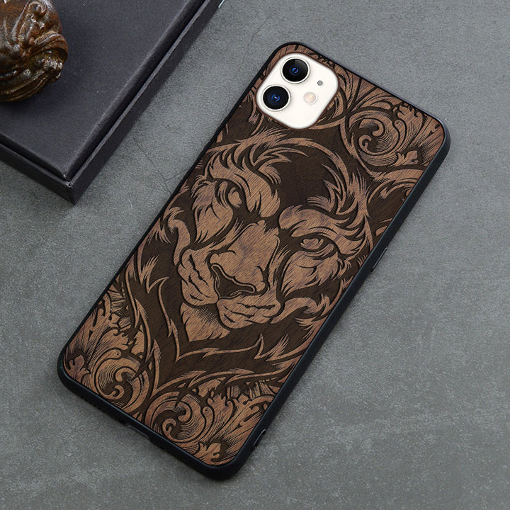 New Product Max Wooden Mobile Phone Case Retro Apple 12mini Anti-fall Protective Cover Creative Application