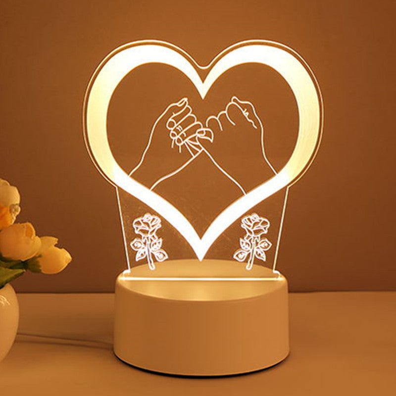 LAMP 3D LAMP ACRYLIC USB LED LED -uri de noapte neon Lampa de semne de Crăciun decorațiuni pentru casă pentru decorul camerei Cadouri de Ziua Îndrăgostiților