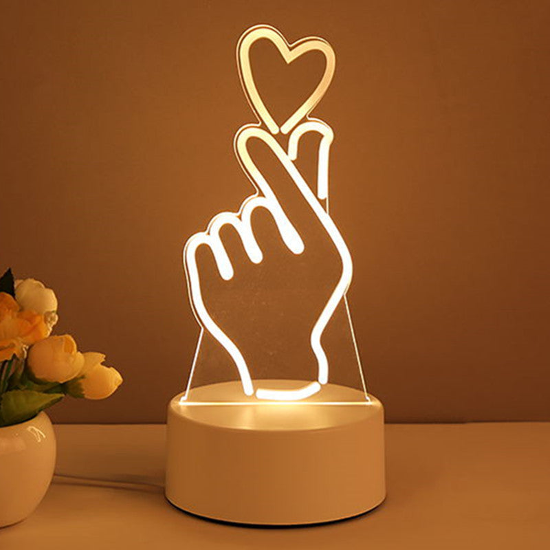 LAMP 3D LAMP ACRYLIC USB LED LED -uri de noapte neon Lampa de semne de Crăciun decorațiuni pentru casă pentru decorul camerei Cadouri de Ziua Îndrăgostiților