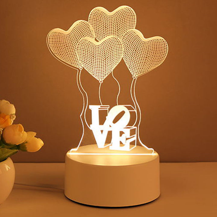 LAMP 3D LAMP ACRYLIC USB LED LED -uri de noapte neon Lampa de semne de Crăciun decorațiuni pentru casă pentru decorul camerei Cadouri de Ziua Îndrăgostiților