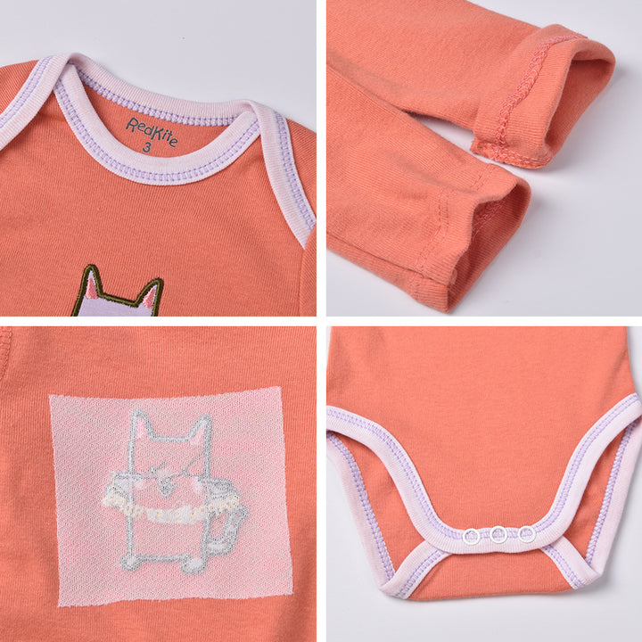 Redkite Baby Romper 5-Piece Pack Cotton Envelope Collar Long Sleeve Triangle Romper baby romper