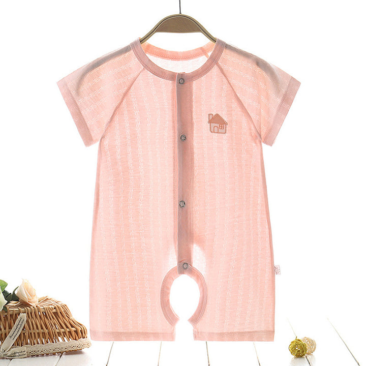 Baby''s one-piece clothes summer thin men''s Harbin clothes pure cotton women''s pajamas summer short sleeve newborn children''s summer clothes