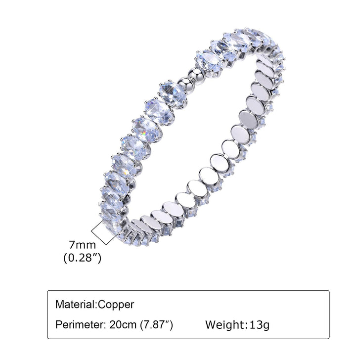 Fashion Women's Colorful Oval Zircon Bracelet