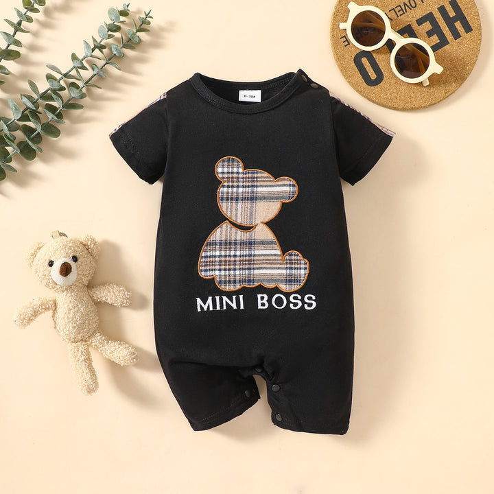 Letter Embroidery Cute Baby Onesie