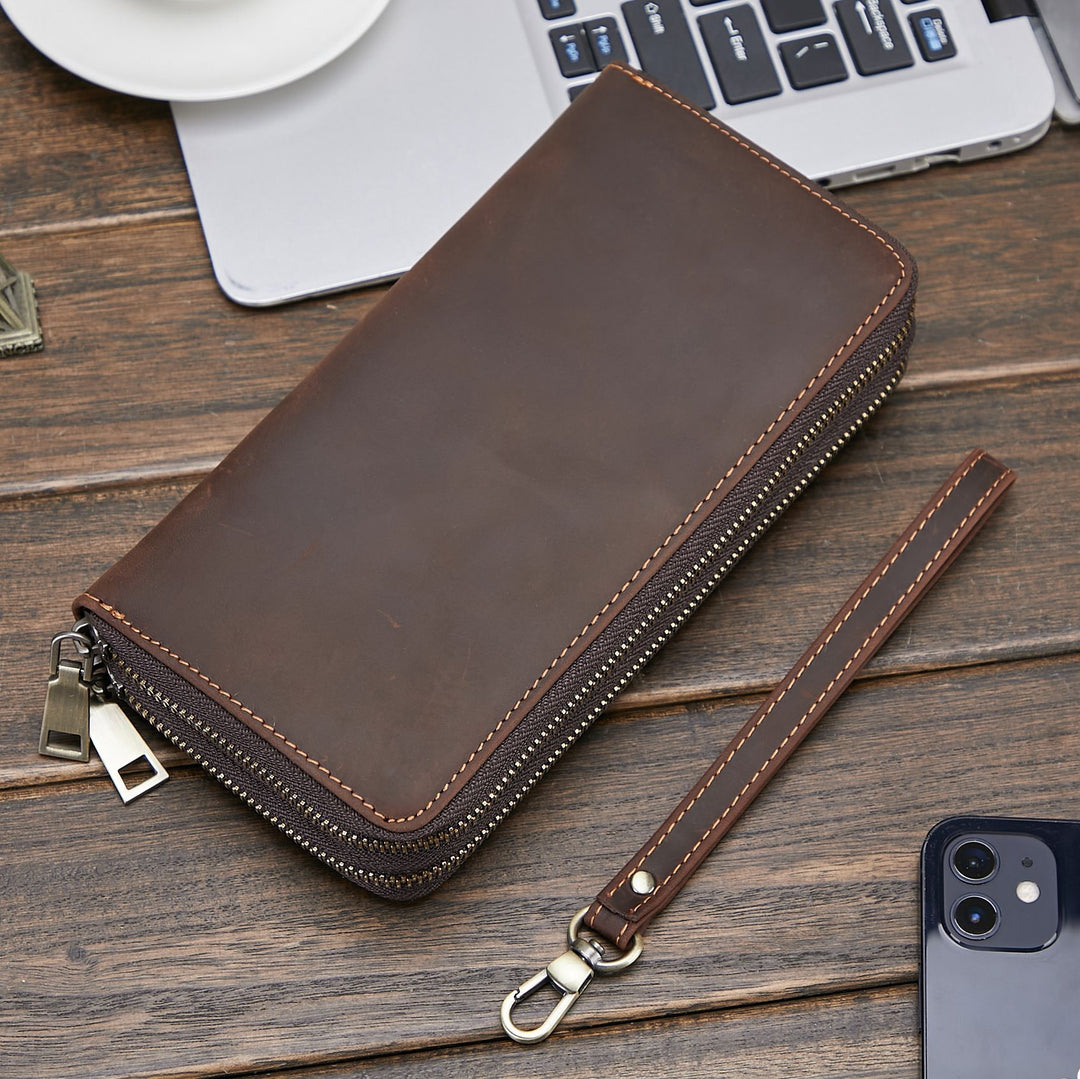 Men's Wallet Genuine Leather Fashion Retro Long Wallet