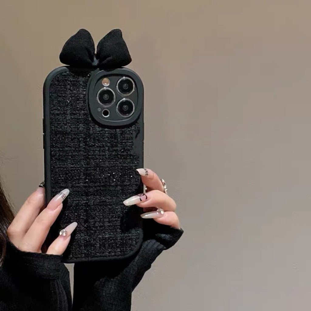 High-grade Black Classic Style Bow Phone Case