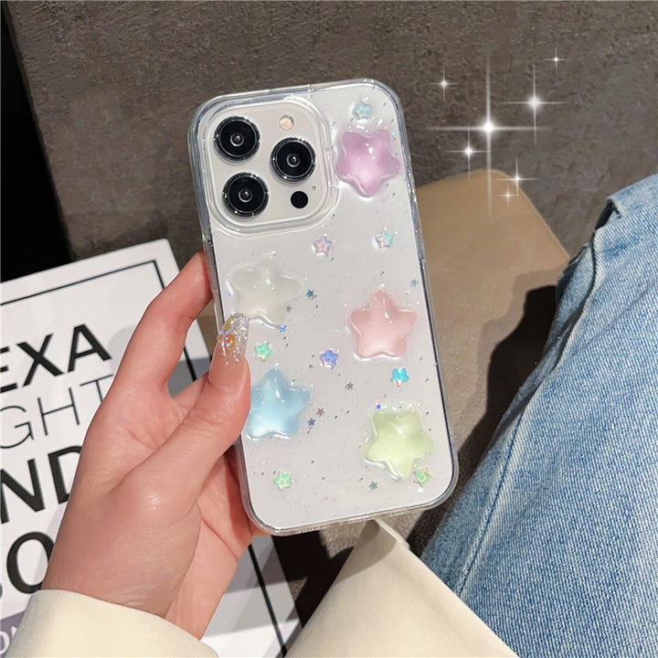 Three-dimensional Little Star Luminous Silicone Phone Case