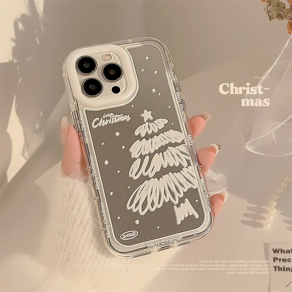 Ins Christmas Tree Phone Case Atmosphere Mirror Snow White