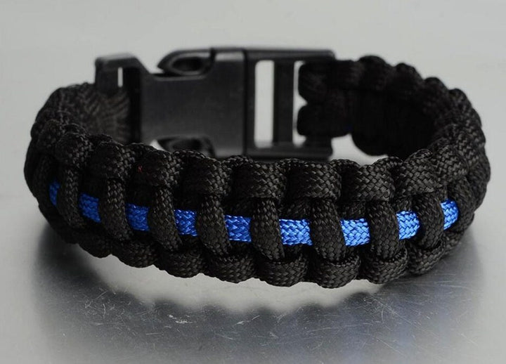 Men's And Women's Blue Line Paracord Bracelet