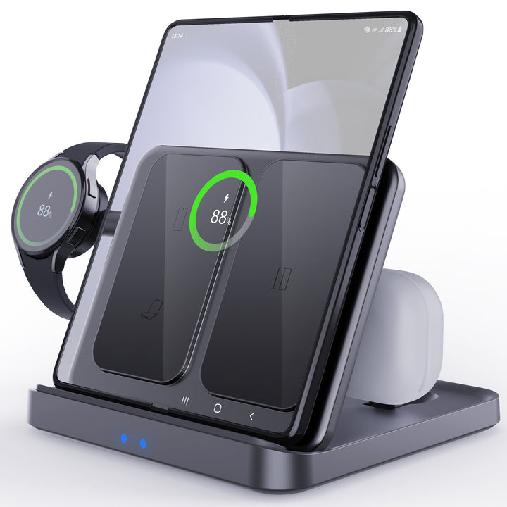 Three-in-one Wireless Charger Foldable Desktop Bracket