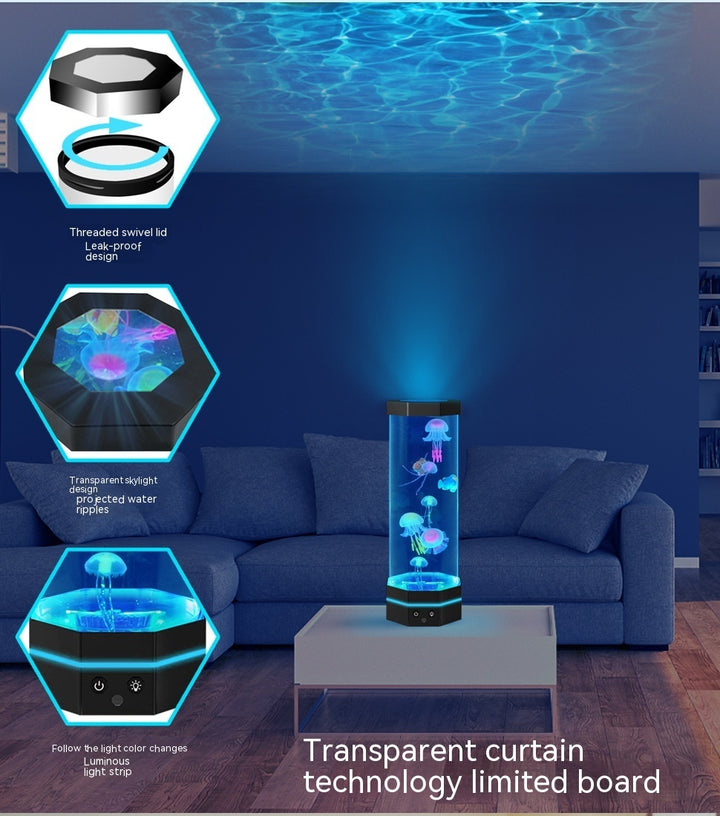 Lampa de lavă cu meduze 17 culori care schimbă 15inch Lampa de meduze cu telecomandă controlul USB plug-in Bubble Fish Lampa pentru copii Lumina de noapte creativă Proiector Lăvă de casă decor pentru casă