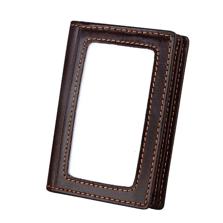 Leather Anti-magnetic RFID Anti-theft Swiping Change Document Package Card Holder