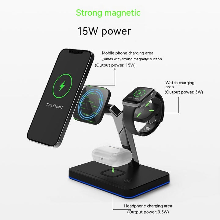 Three-in-one Wireless Charging Vertical Magnetic Bracket