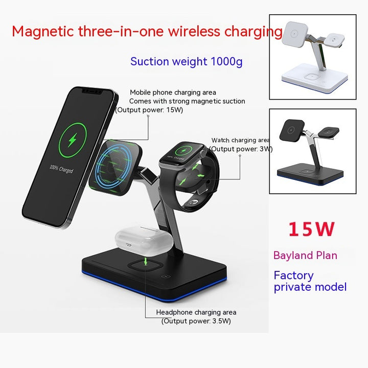 Three-in-one Wireless Charging Vertical Magnetic Bracket