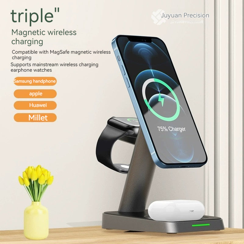 Telefon mobil Vertical Wireless Charger Watch Wireless Încărcător mobil Telefon mobil Wireless Three-in-One Barger