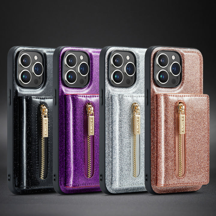 Glitter Wallet Protective Two-in-one Magnetic Phone Case