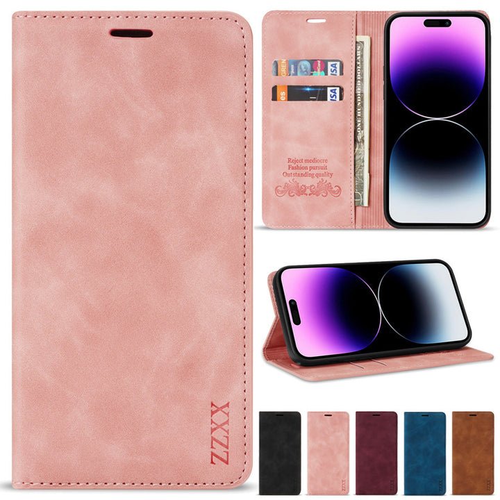 Mobile Phone Leather Wallet Card-inserting Mobile Phone Protective Case