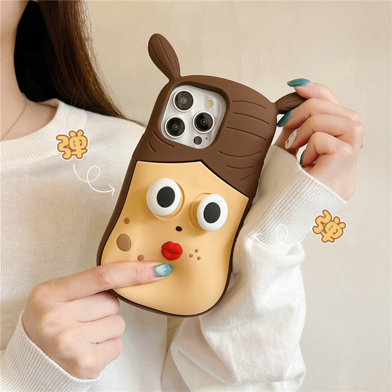 Cartoon Sausage Mouth Girl Phone Case Drop-resistant Protective Case