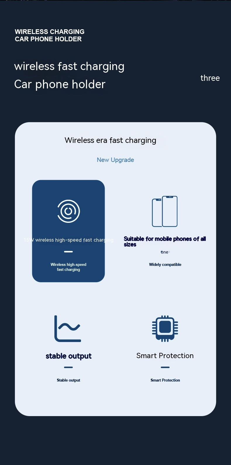 Proiectare transparentă și creativă de design de linie wireless Charger de telefonie mobilă de deschidere automată și închidere a automobilelor de navigare auto