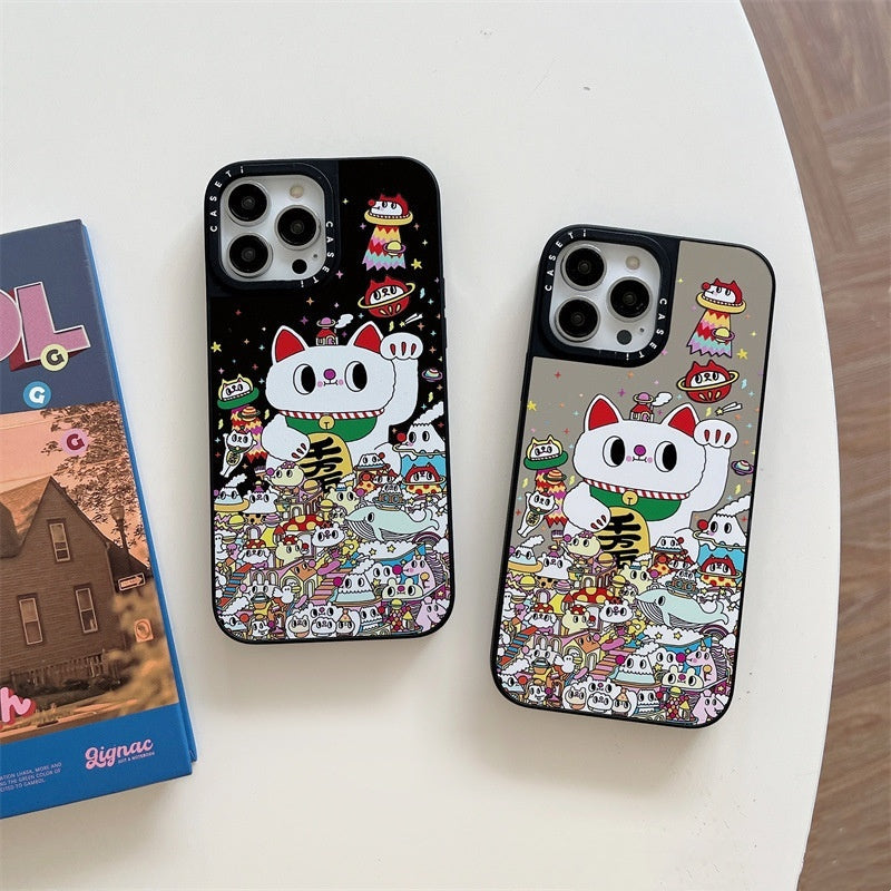 Illustration Lucky Cat Drop-resistant Phone Case