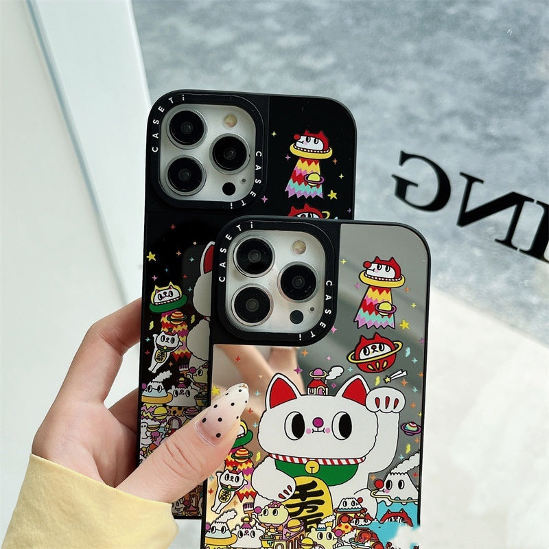 Illustration Lucky Cat Drop-resistant Phone Case