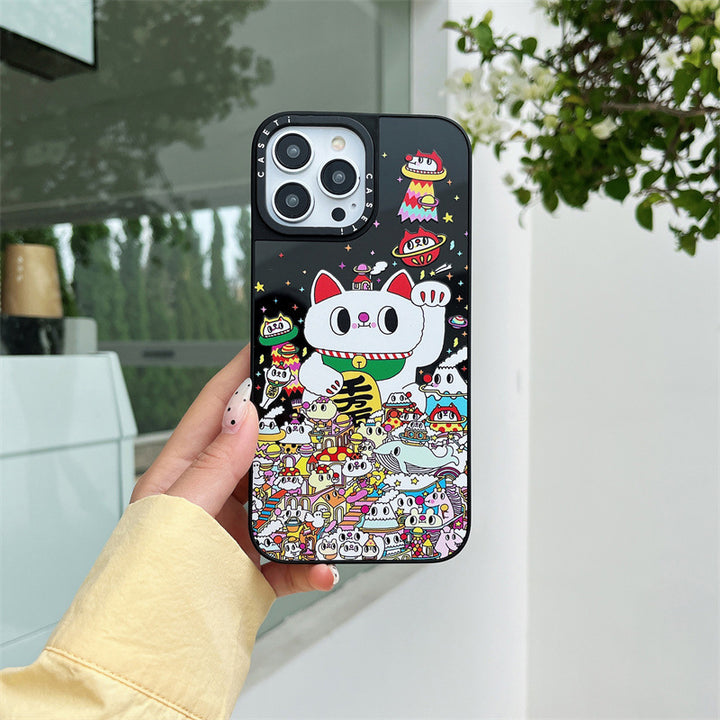 Illustration Lucky Cat Drop-resistant Phone Case