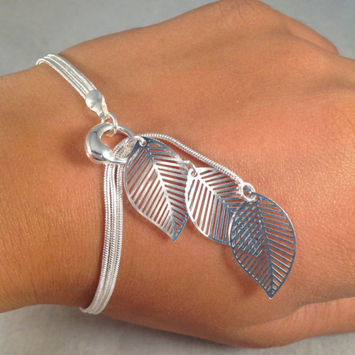 Wire Mesh Alloy Bracelet Hollow Leaf Bracelet