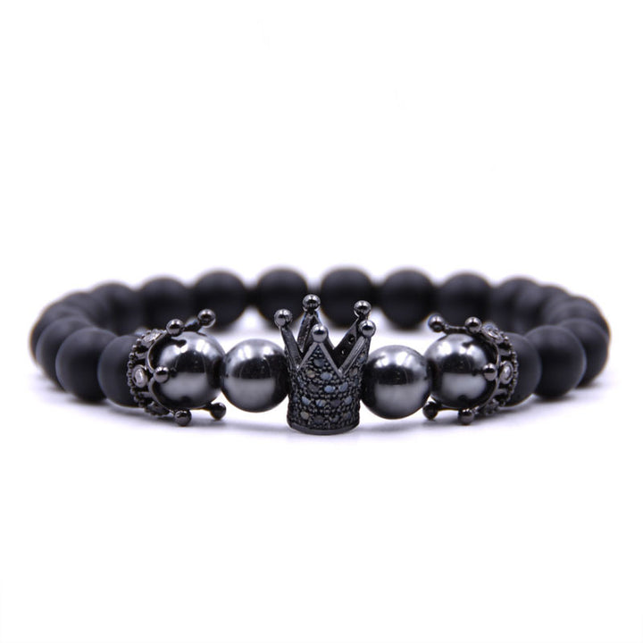 Crown volcanic stone bracelet