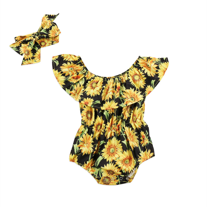 Baby flower print romper