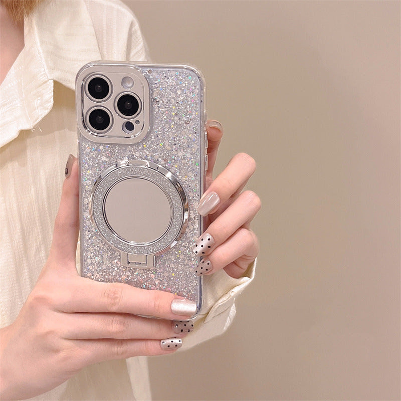 Sparkling Powder Mirror Anti Drop Silicone Phone Case