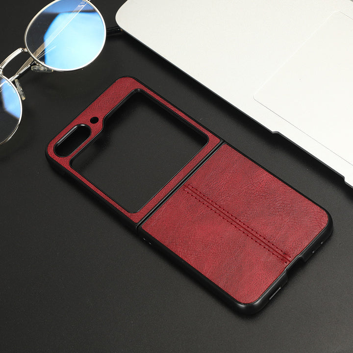 Leather Grain Foldable Screen Stitching Phone Case