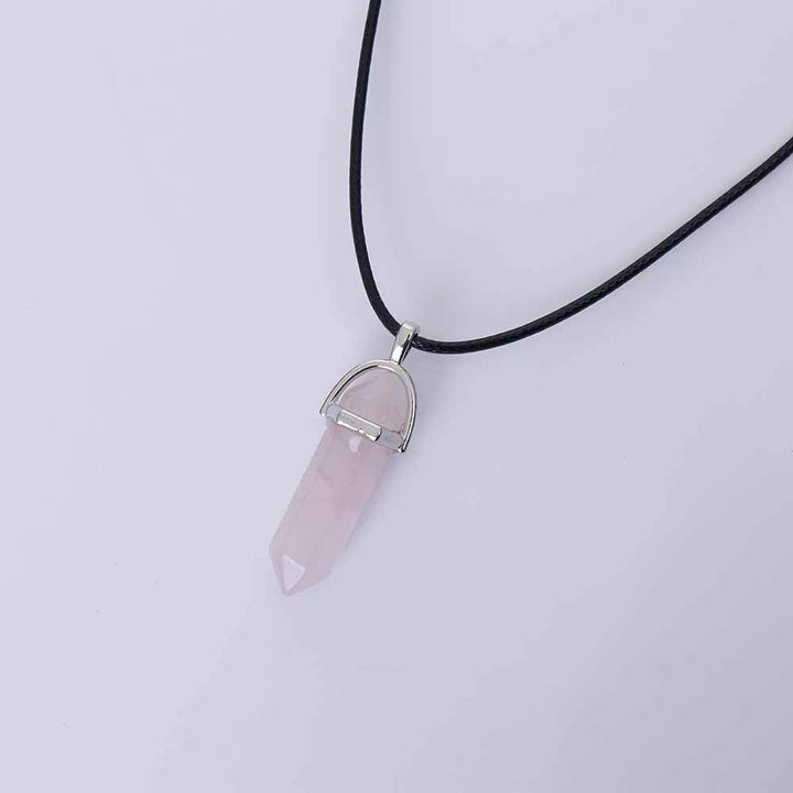 Jewelry Alien blasting necklace hex pendant necklace two pointed natural stone necklace Korean version of the source