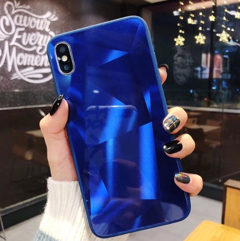 Compatibil cu Apple, Glitter Diamond Texture Case pentru X XS MAX XR 7 Plus Oglindă Acrilic Capacul din spate pentru 6 S 7 8 Plus