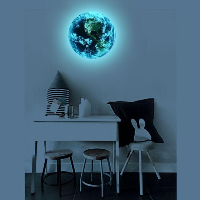 Glow in The Dark 3d Earth Wall Sticker Grand Global Transport global