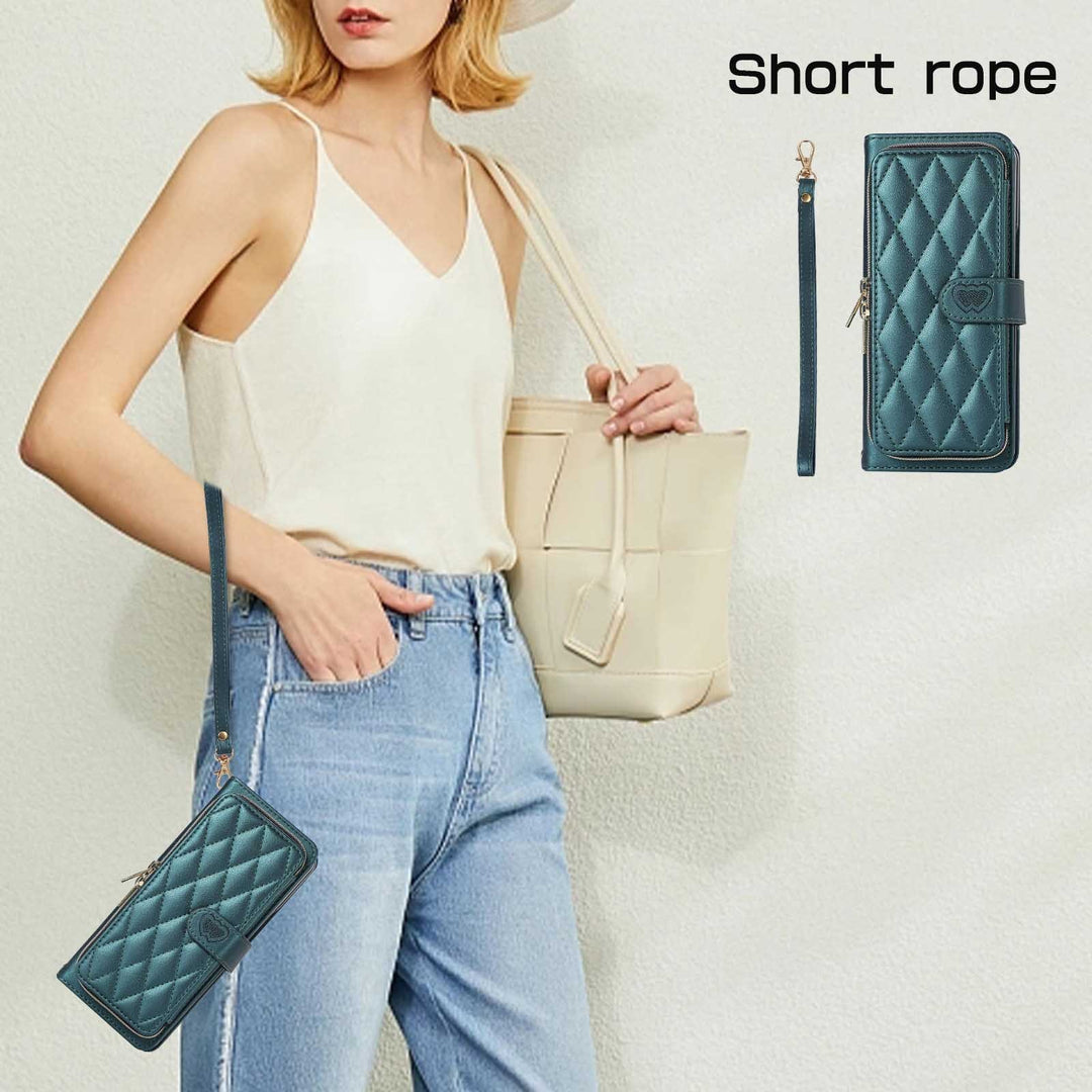 All Inclusive Zipper Crossbody Plaid Flap Telefon