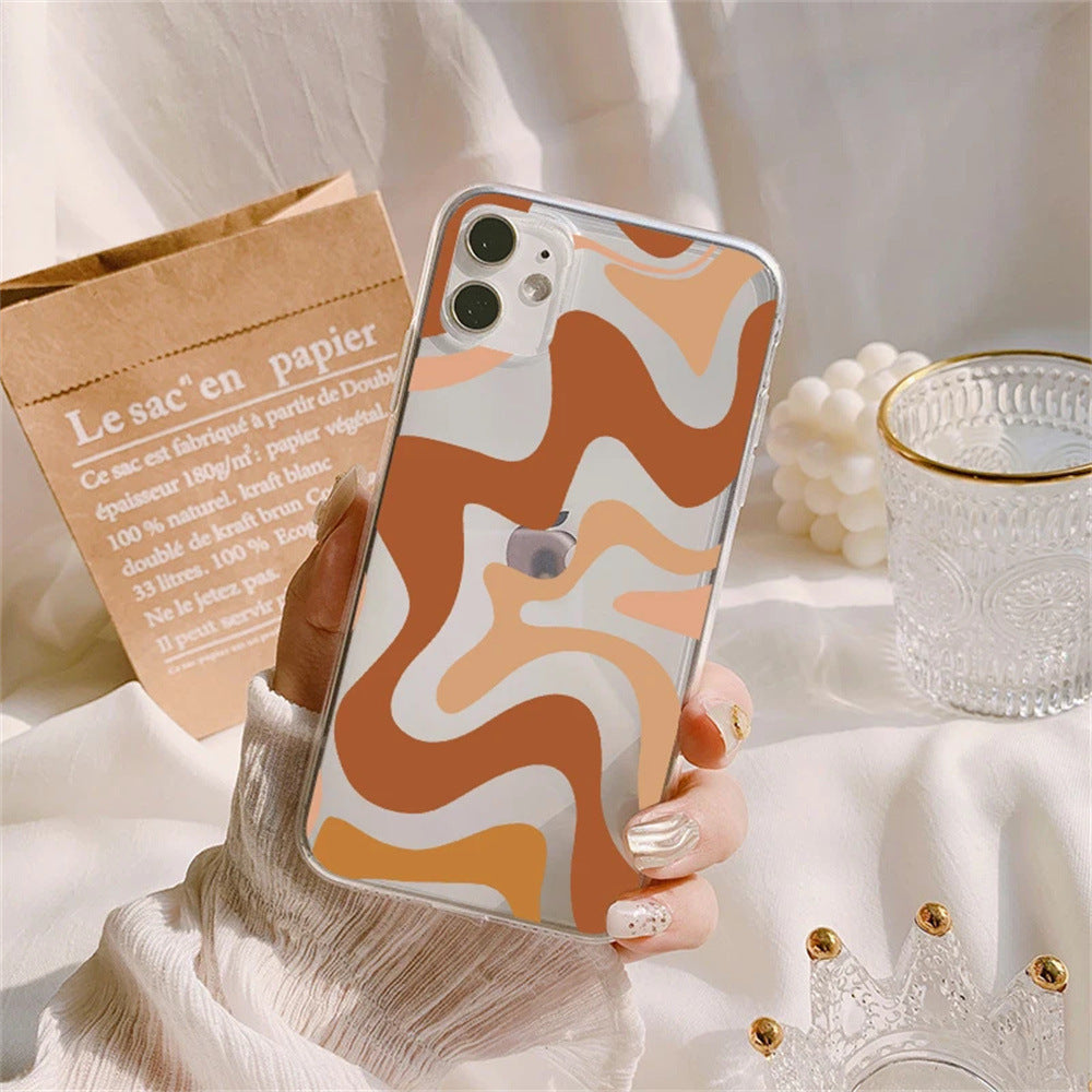 Striped Wave Transparent Phone Case