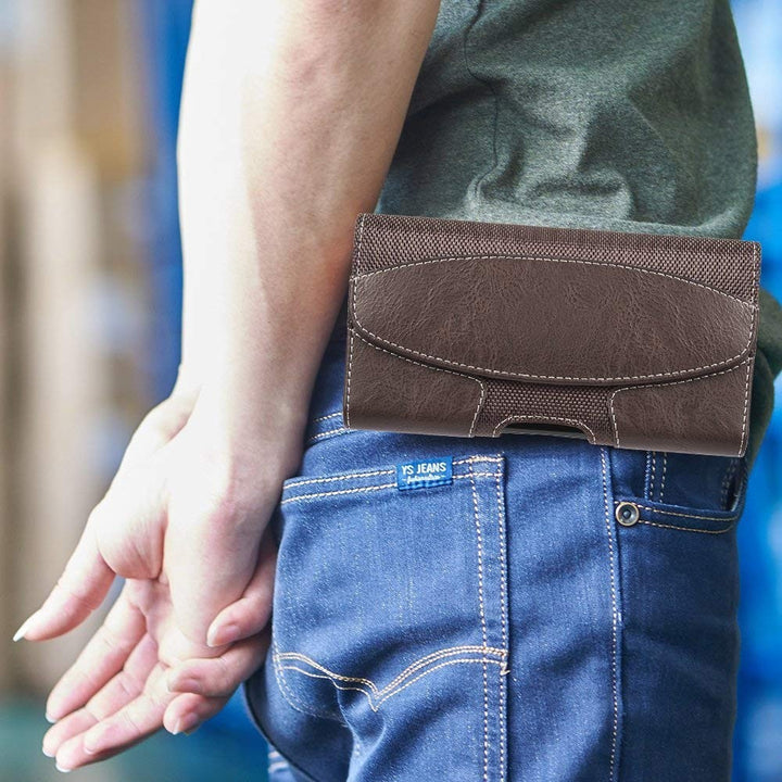 Universal Leather Phone Case Stitching Waist Bag