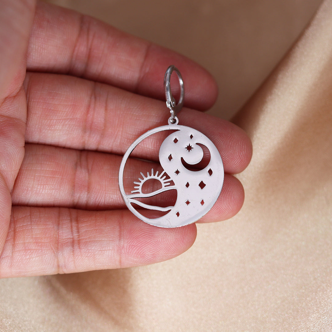 Bagua Yin Yang Tai Chi Ring Earrings For Women