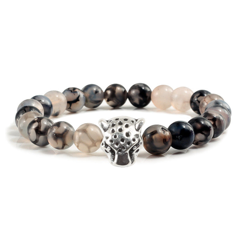 Alloy Stretch Bead String Black Dragon Bracelet