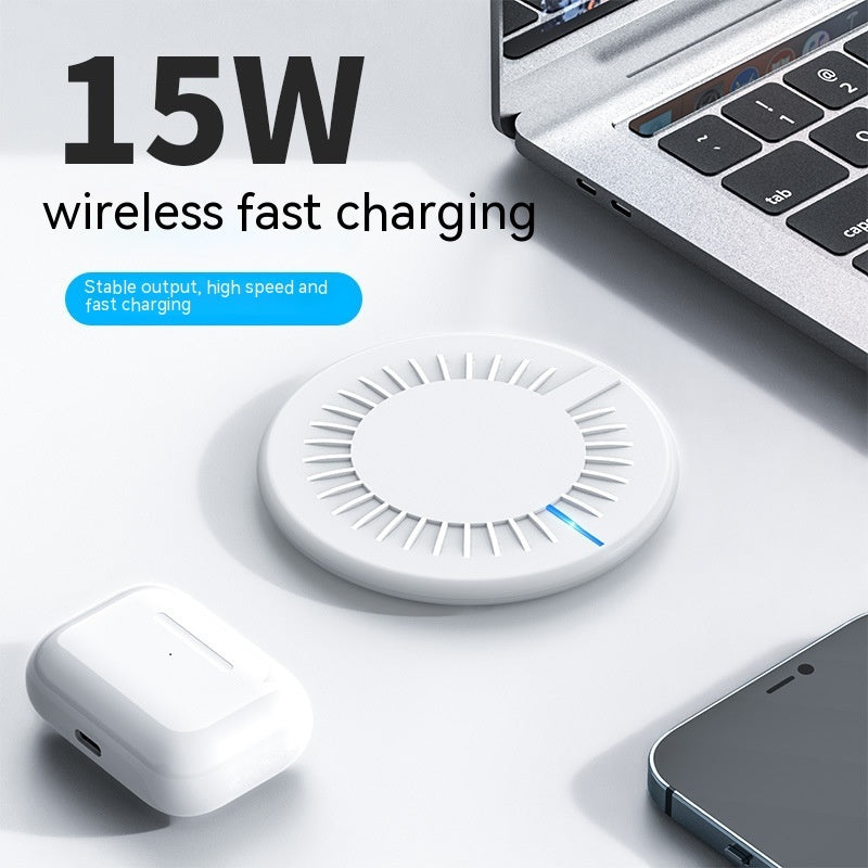 Încărcător wireless pe desktop din două în unu, potrivit pentru căștile Bluetooth pentru telefonul mobil