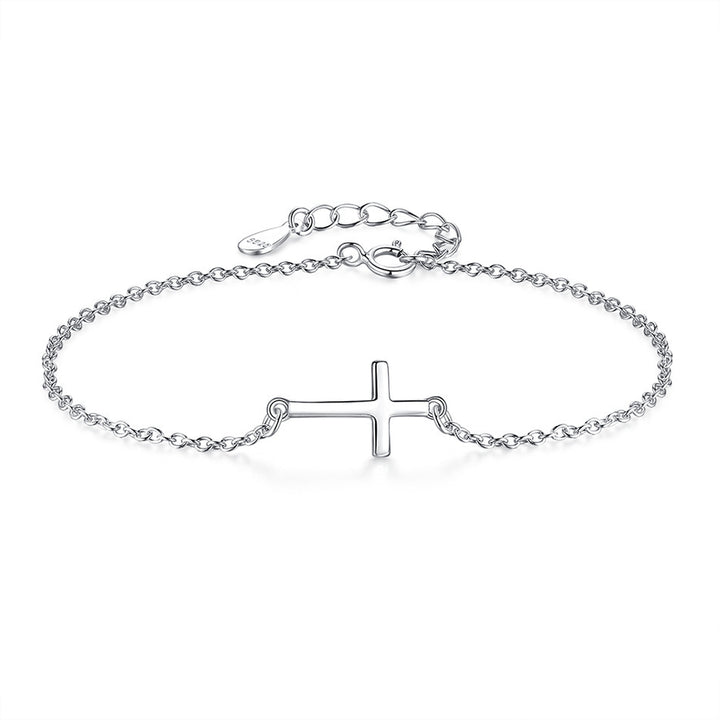 Sterling Silver Simple Cross S925 Sterling Silver Brățară Sterling Silver Bijuterii