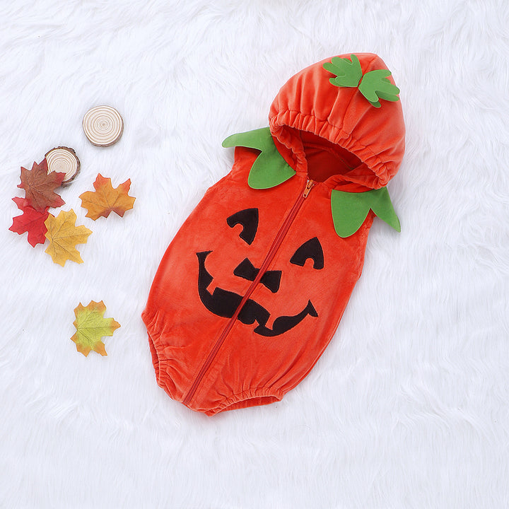 Children's Halloween Pumpkin Jumpsuit Cute Sleeveless