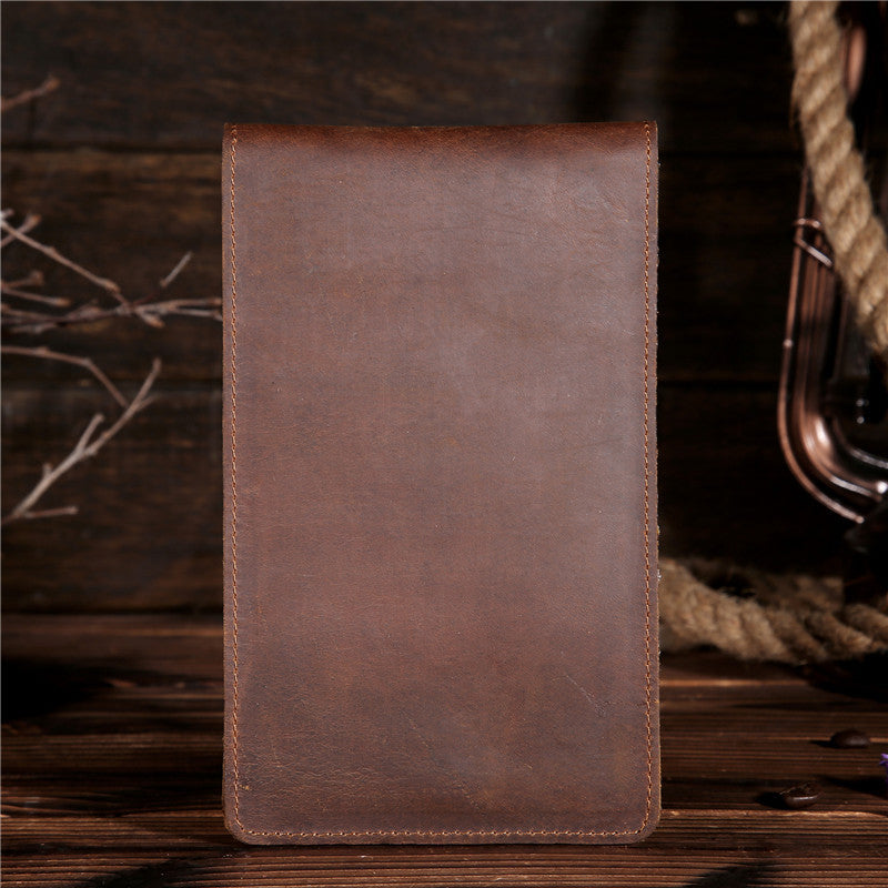 Men's Long Mobile Phone Bag Money Bag Head Layer Cowhide Crazy Ma Card Bag Wallet Card Clip Big Card Clip Thin