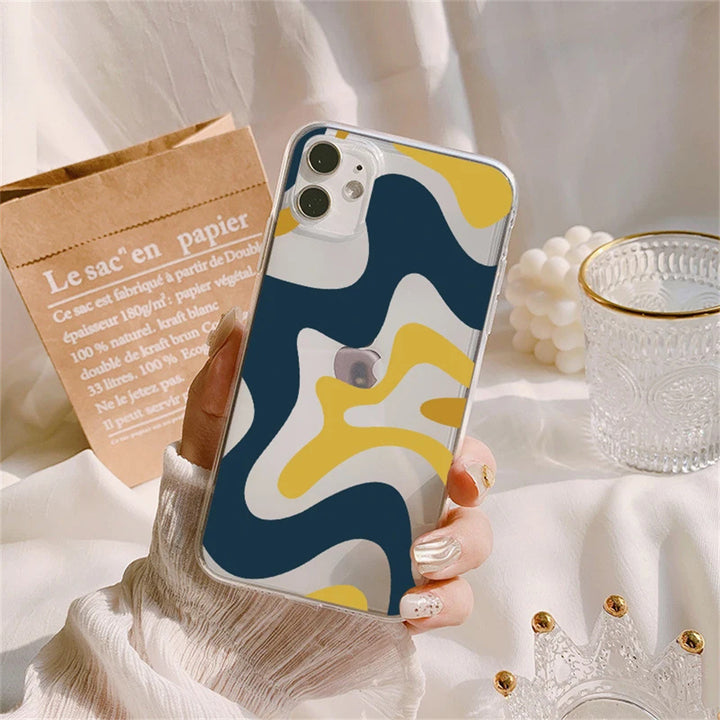 Striped Wave Transparent Phone Case