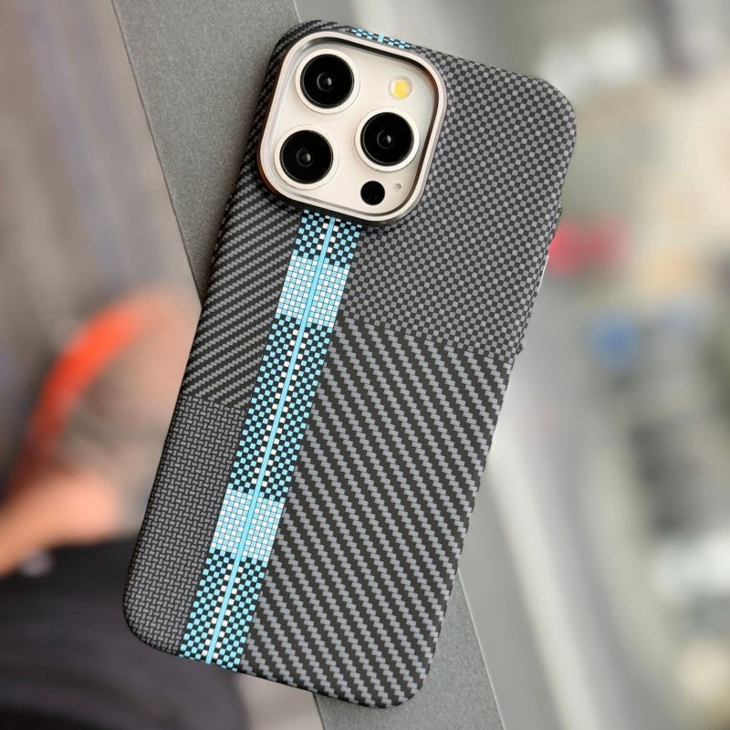 Applicable To IPhone15 Carbon Fiber Grain Magnetic Phone Case